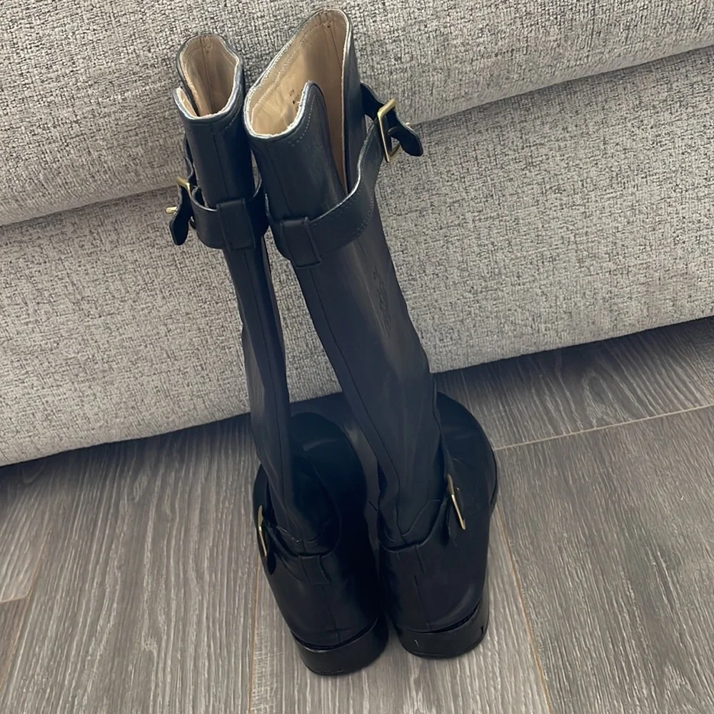 Coach Whitley Black Leather Riding Boots Size 7B